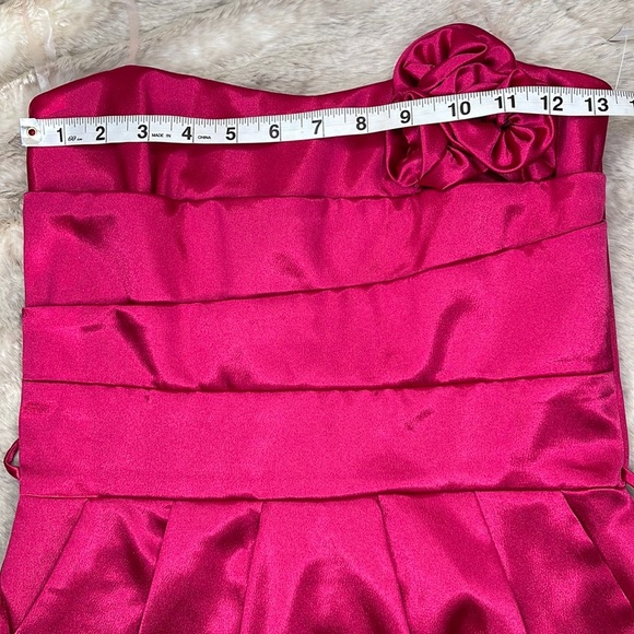 Teeze Me•Fuchsia Strapless Dress - Picture 6 of 10